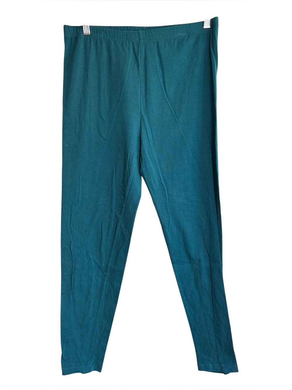 Zenana 1X Teal Cotton Blend Pull-On Leggings Stretch Pants